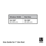 Single Curtain Rods | color: Matte-Black | size: 32-128" (81-325 cm) | diameter: 1" (2.5 cm)