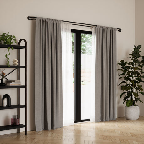 Double Curtain Rods | color: Matte-Black | size: 42-120" (107-305 cm) | diameter: 3/4" (1.9 cm)