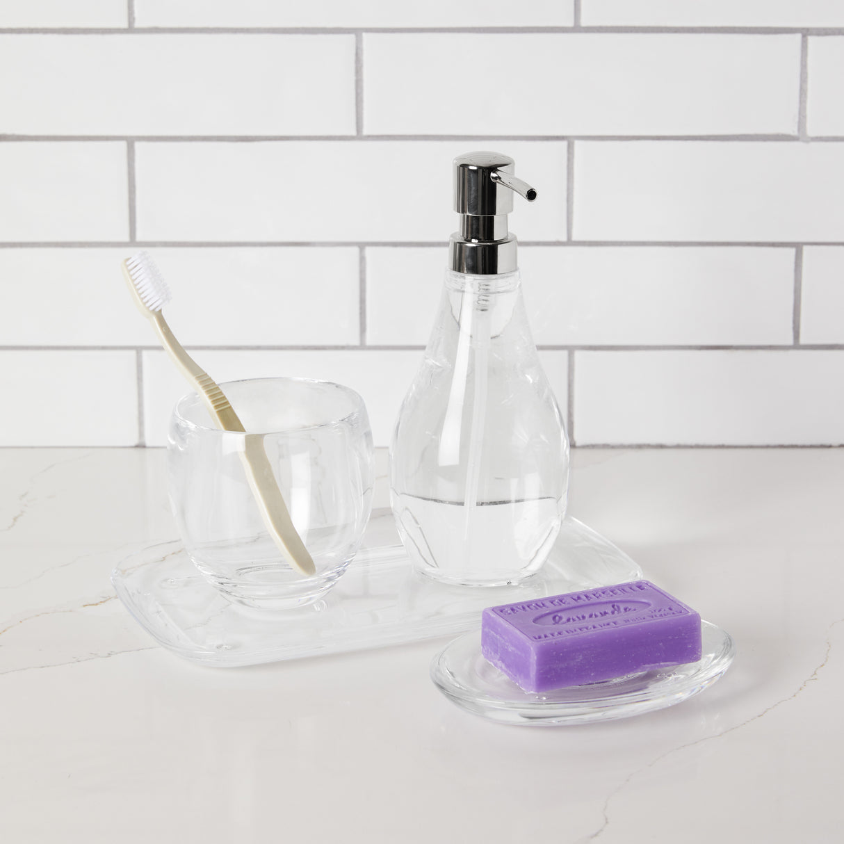 Tumblers & Toothbrush Holders | color: Clear