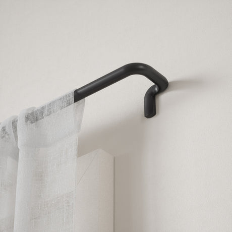 Single Curtain Rods | color: Matte-Black | size: 66-144" (168-365 cm) | diameter: 3/4" (1.9 cm)