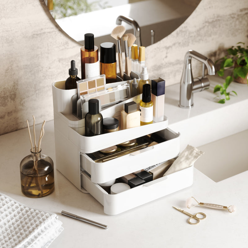 Cosmetic Organizers | color: White/Grey | Hover